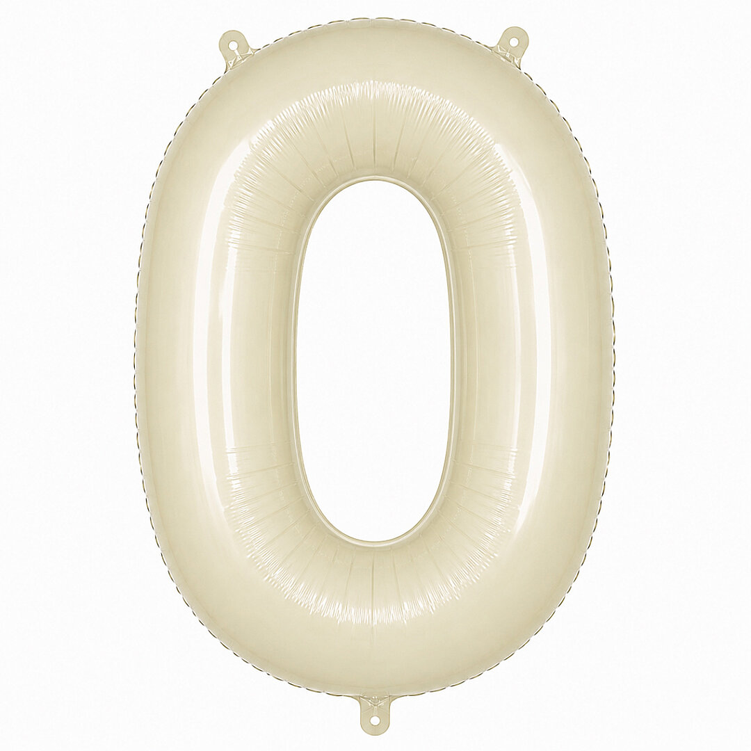 0 Rakam Folyo Balon krem Rengi (76 cm) 