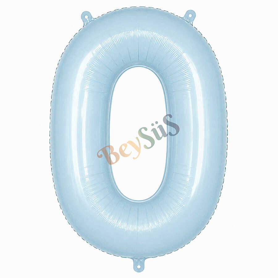 0 Rakam Folyo Balon Mavi Rengi (76 cm)