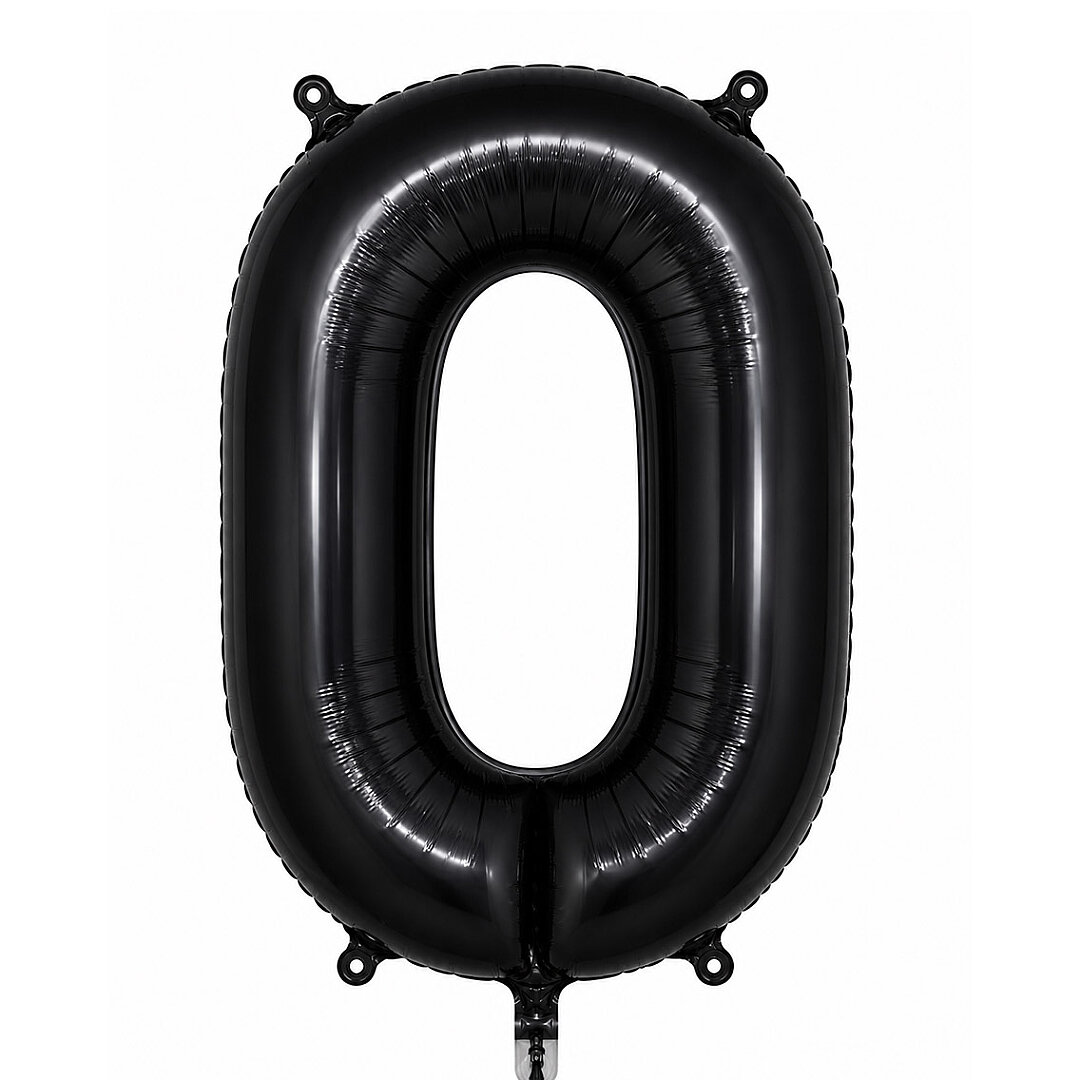 0 Rakam Folyo Balon Siyah Rengi (76 cm) 