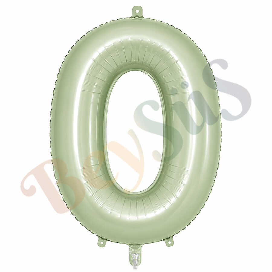 0 Rakam Folyo Balon Yeşil Rengi (76 cm)