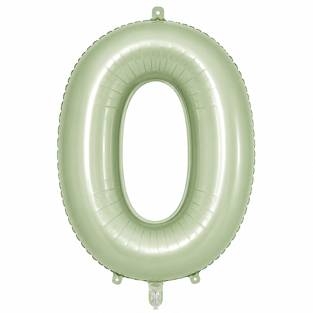 0 Rakam Folyo Balon Yeşil Rengi (76 cm) 