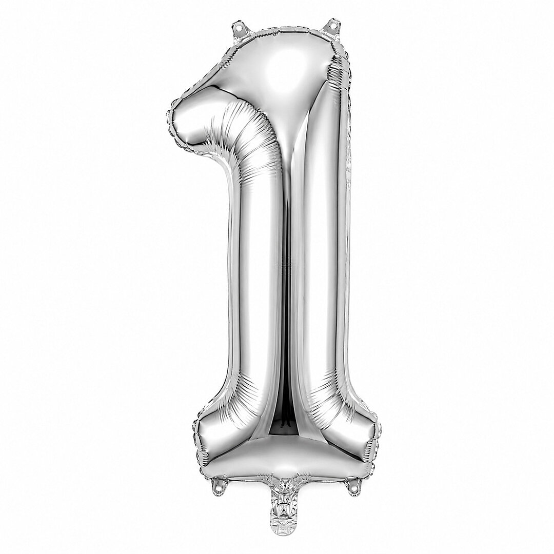 1 Rakam Folyo Balon Gümüş Rengi (76 cm) 