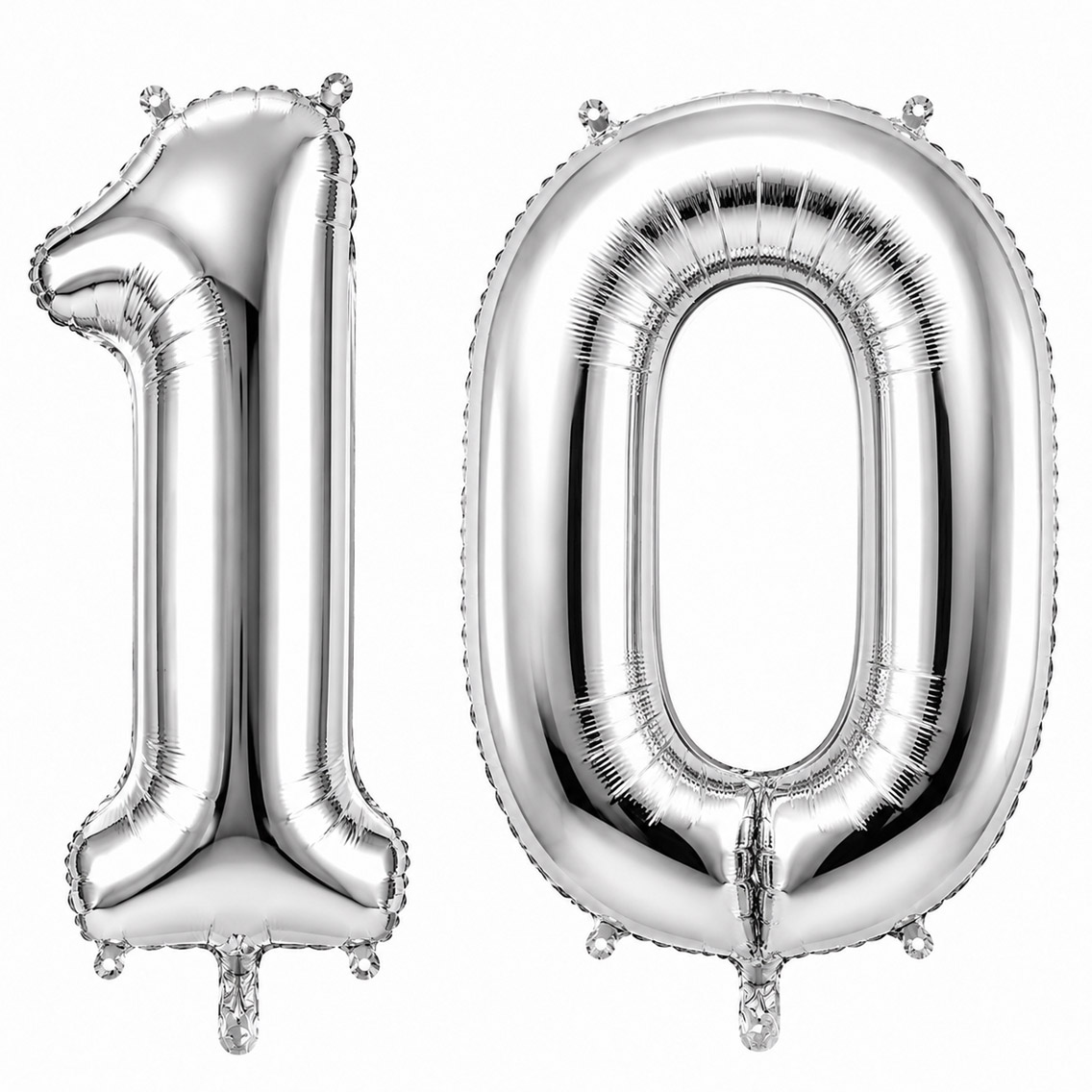 10 Rakam Folyo Balon Gümüş Rengi (36 cm)