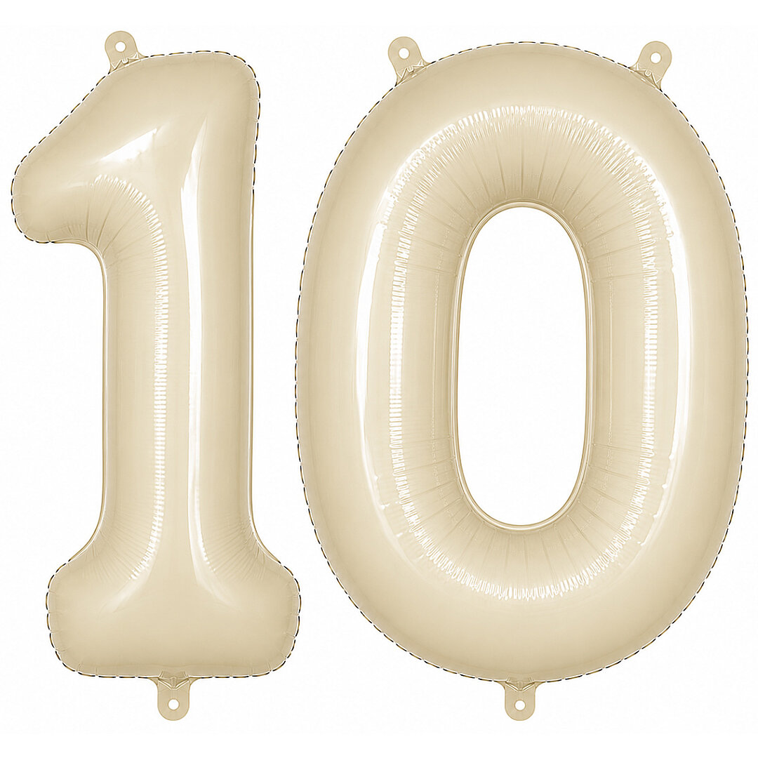 10 Rakam Folyo Balon krem Rengi (76 cm) 