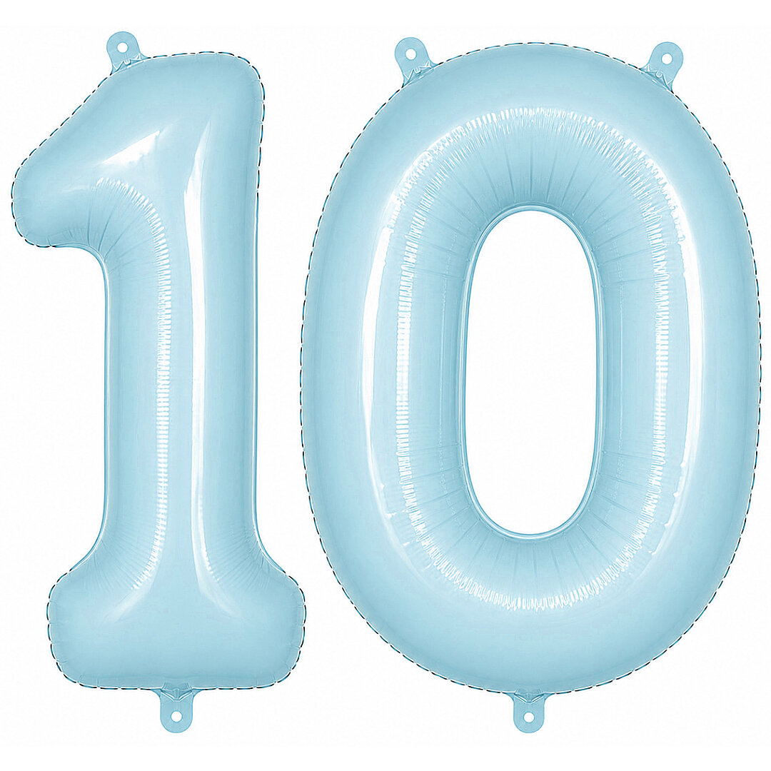 10 Rakam Folyo Balon Mavi Rengi (76 cm) 