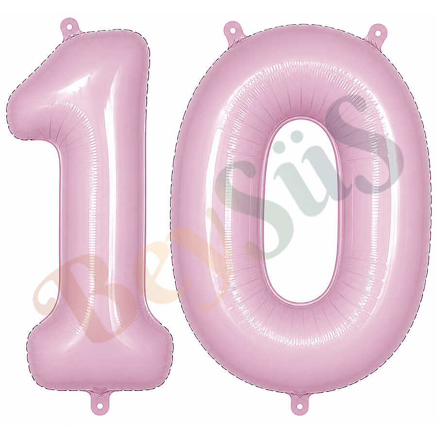 10 Rakam Folyo Balon pembe Rengi (76 cm)