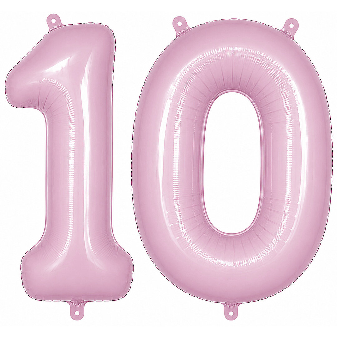 10 Rakam Folyo Balon pembe Rengi (76 cm) 