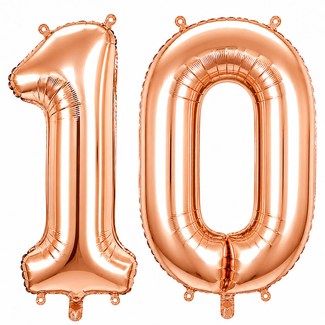 10 Rakam Folyo Balon Rose Gold Rengi (76 cm) 