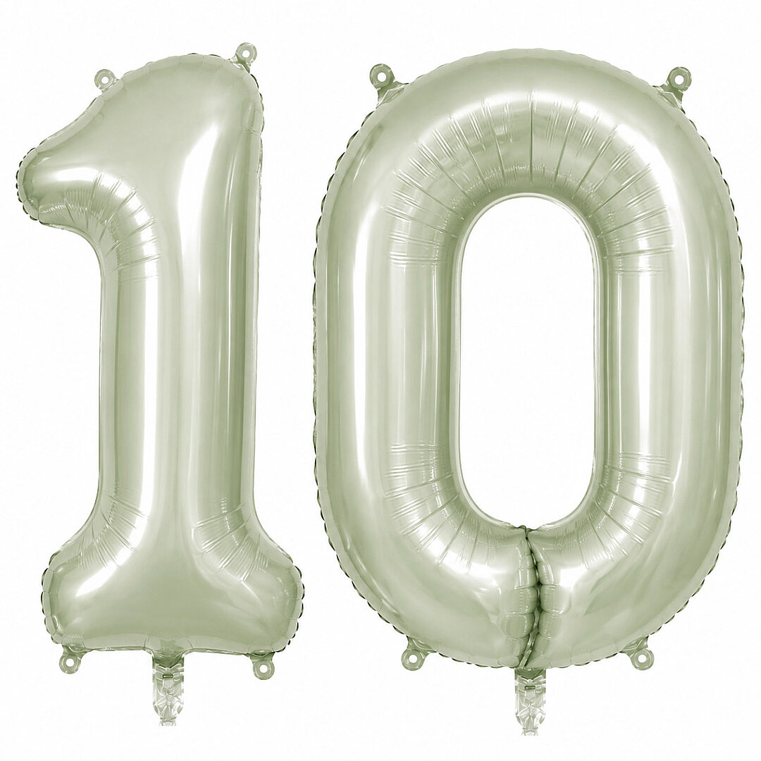 10 Rakam Folyo Balon Yeşil Rengi (76 cm) 