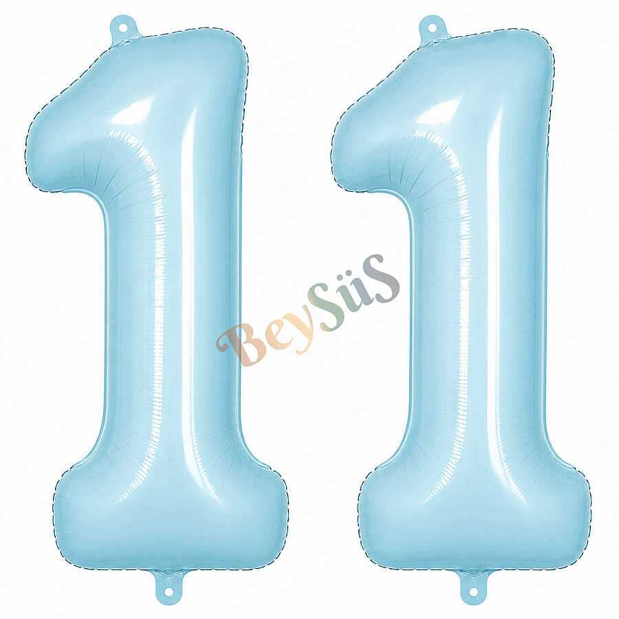 11 Rakam Folyo Balon Mavi Rengi (76 cm)