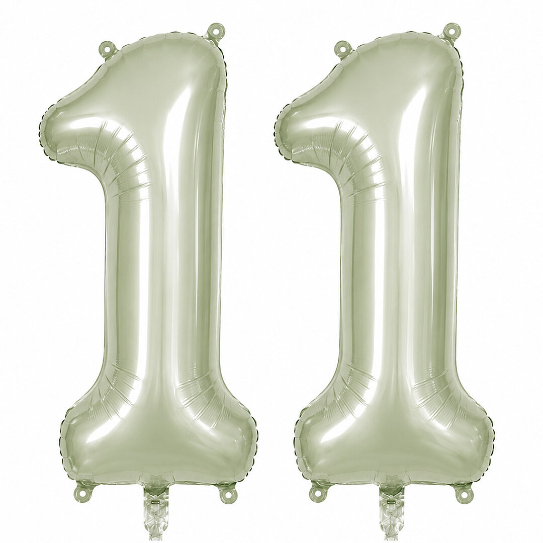 11 Rakam Folyo Balon Yeşil Rengi (76 cm) 