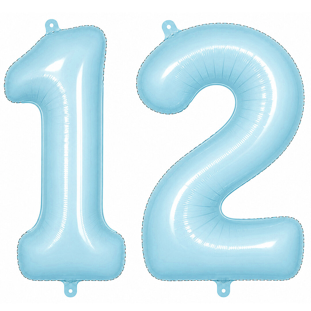 12 Rakam Folyo Balon Mavi Rengi (76 cm) 