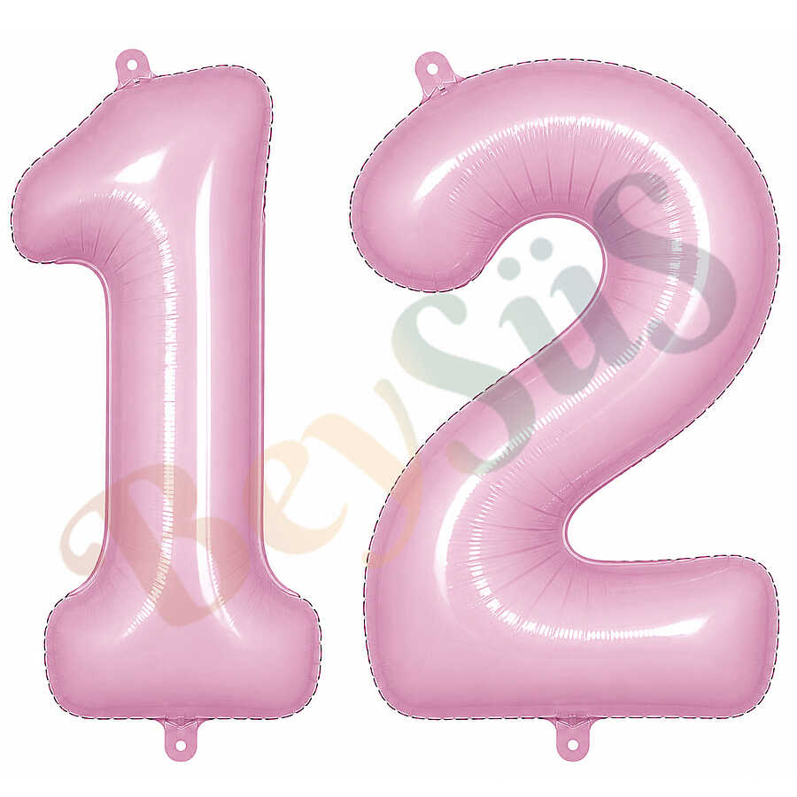 12 Rakam Folyo Balon pembe Rengi (76 cm)