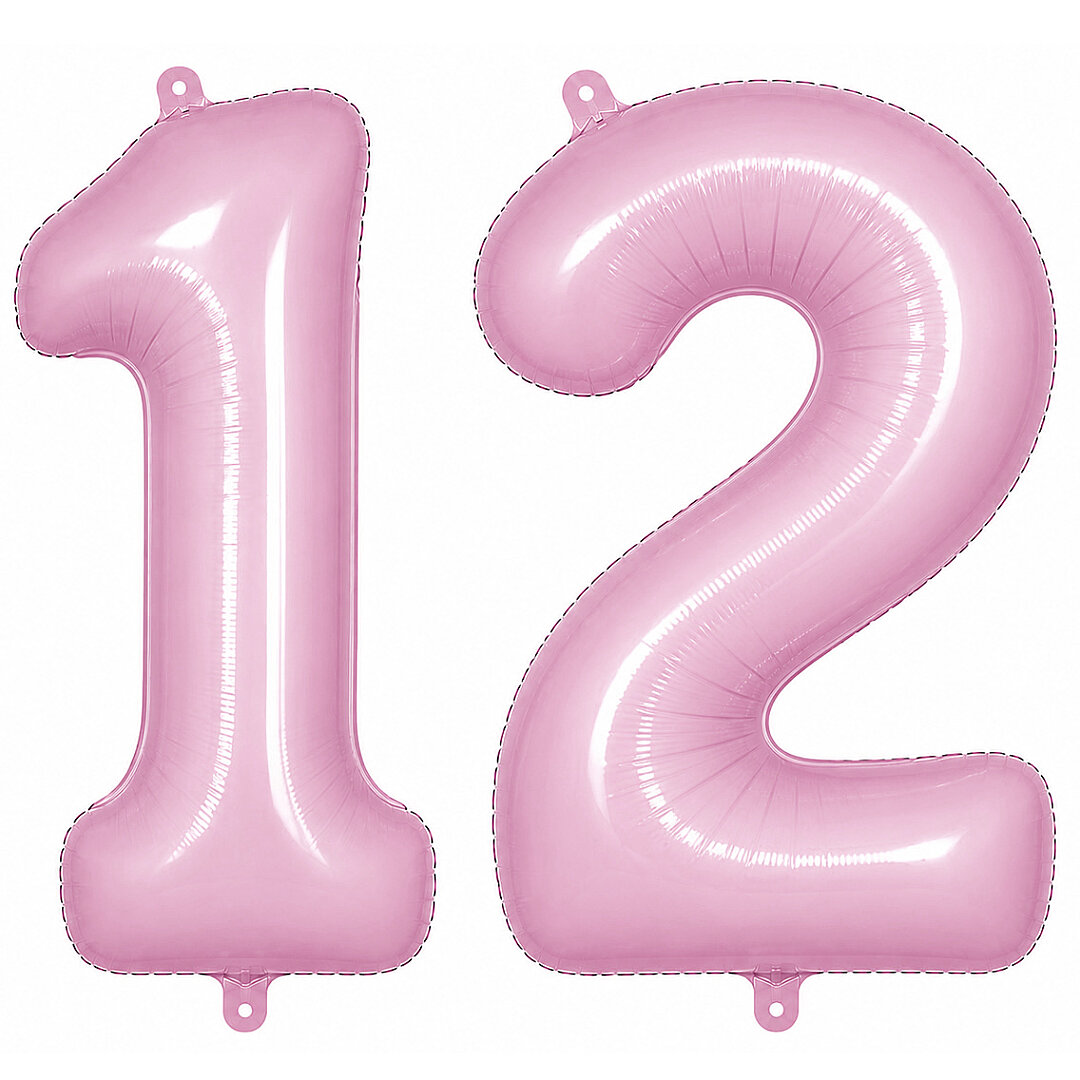 12 Rakam Folyo Balon pembe Rengi (76 cm) 