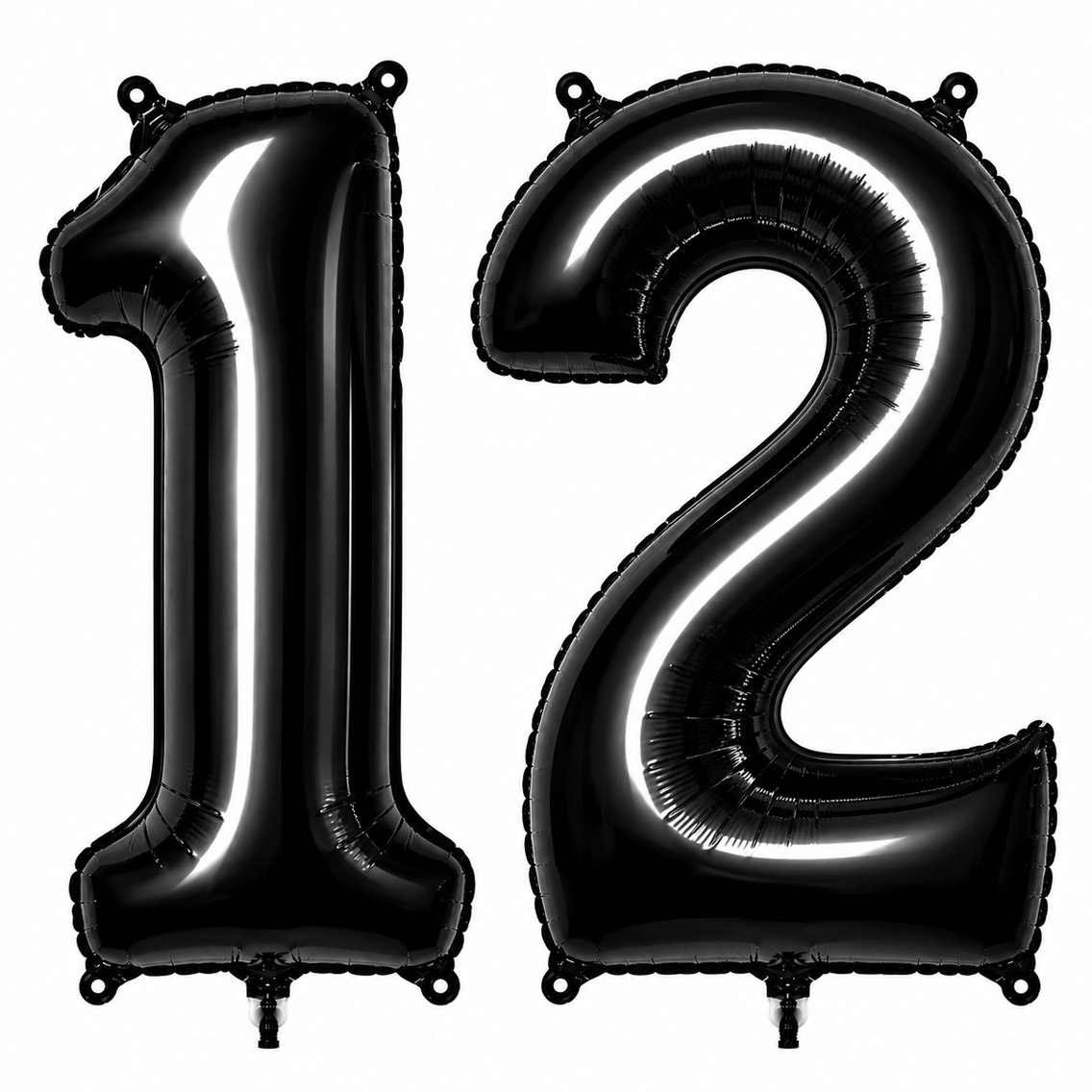 12 Rakam Folyo Balon Siyah Rengi (76 cm)