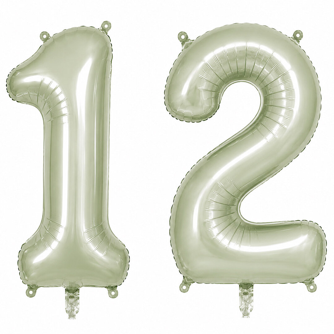 12 Rakam Folyo Balon Yeşil Rengi (76 cm) 