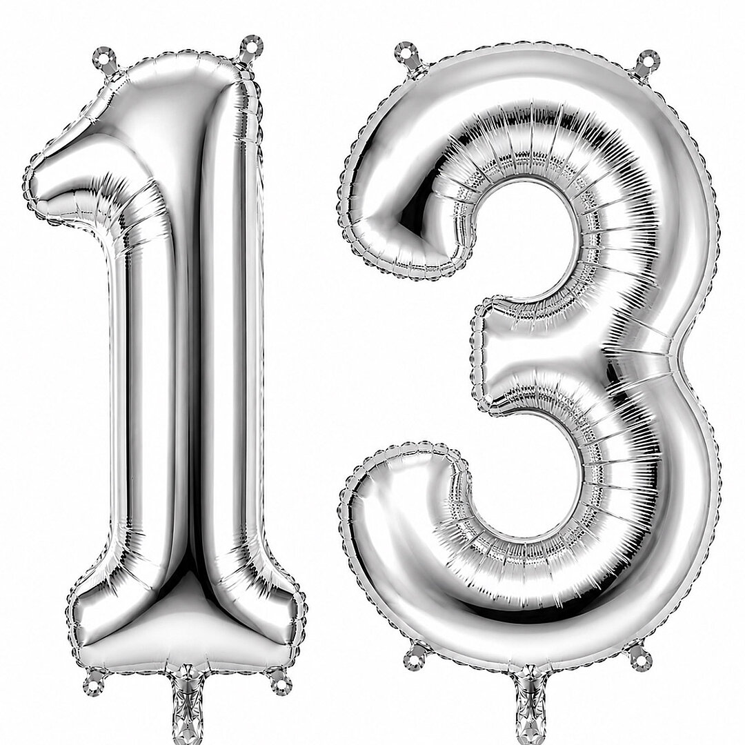 13 Rakam Folyo Balon Gümüş Rengi (76 cm) 