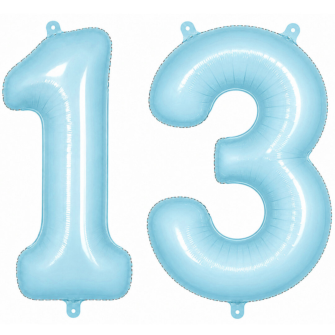 13 Rakam Folyo Balon Mavi Rengi (76 cm) 