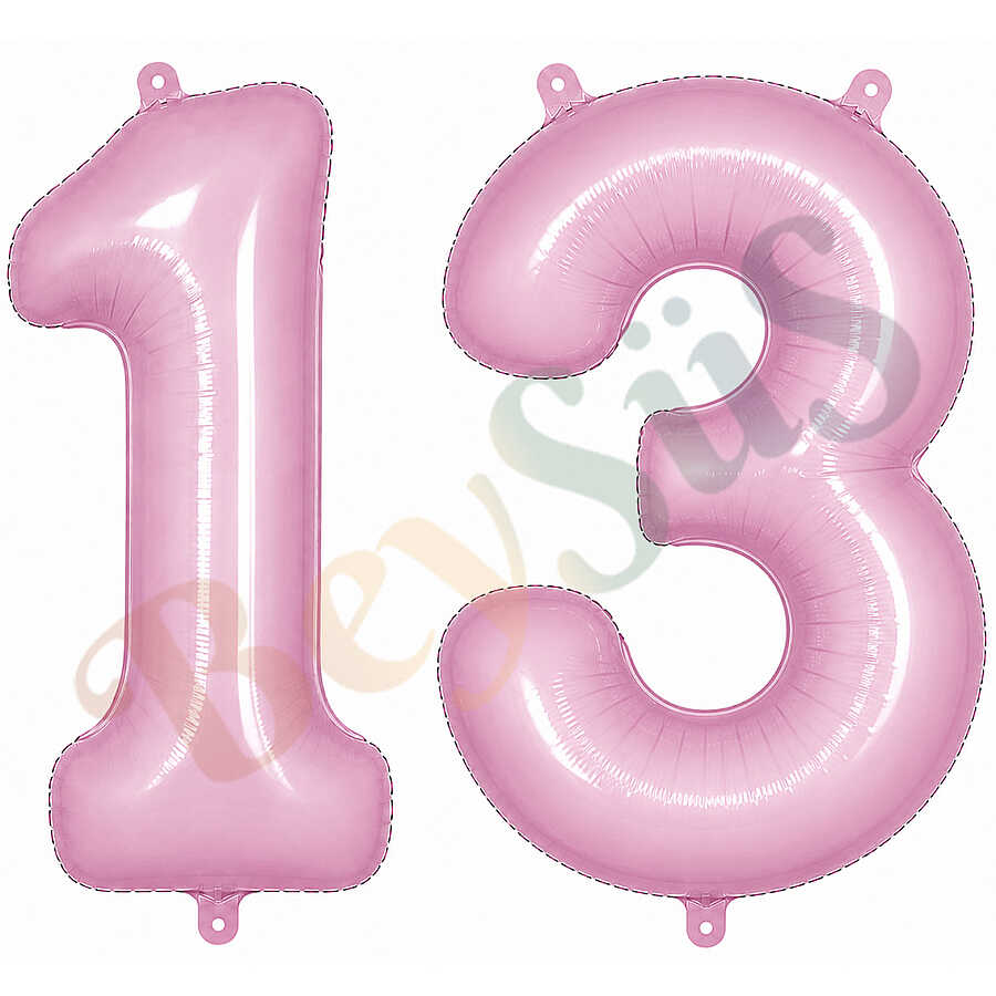 13 Rakam Folyo Balon pembe Rengi (76 cm)
