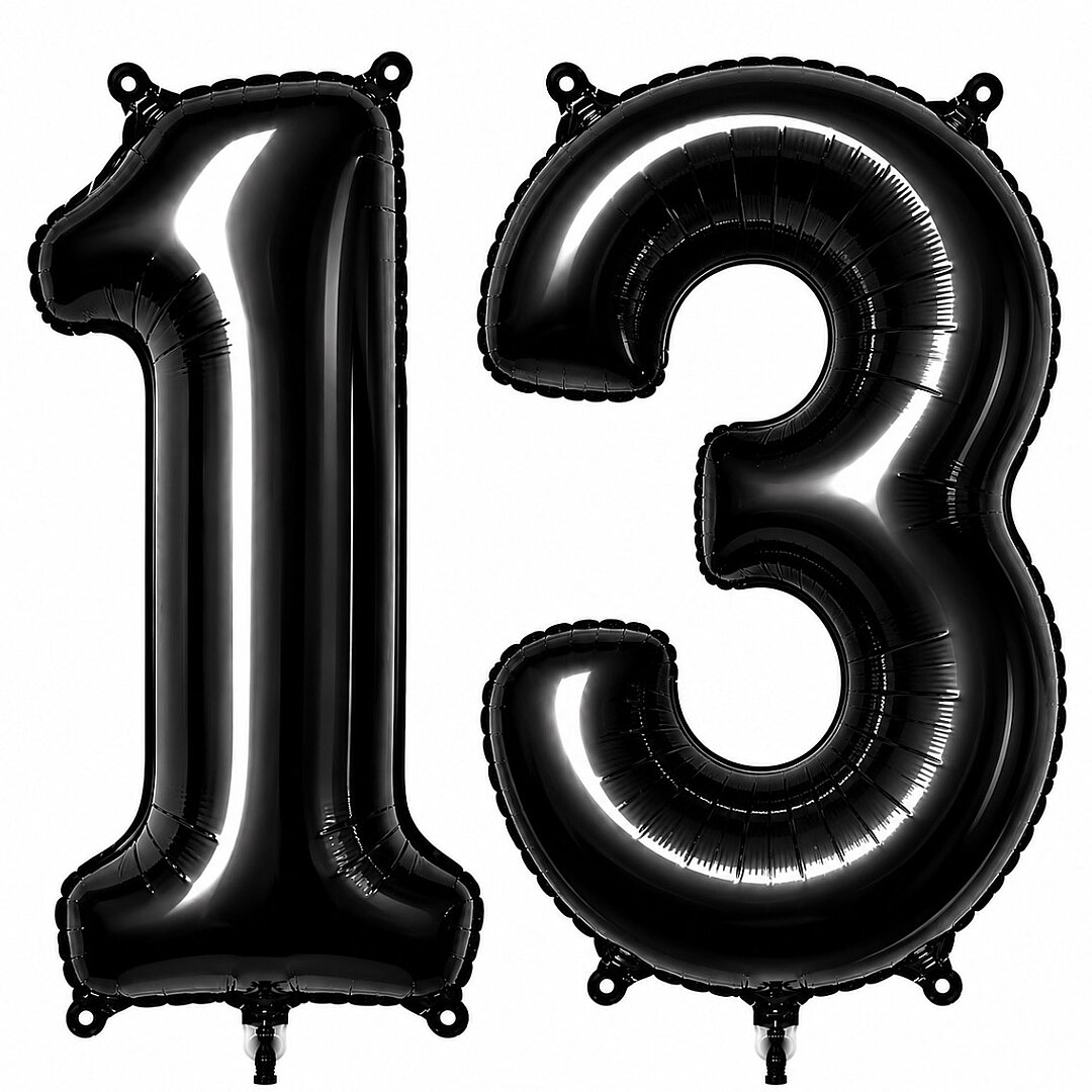13 Rakam Folyo Balon Siyah Rengi (76 cm) 