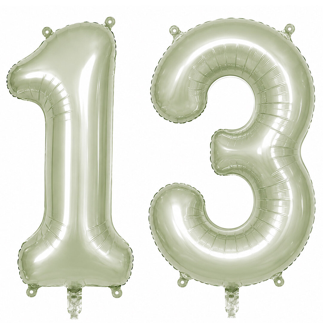 13 Rakam Folyo Balon Yeşil Rengi (76 cm) 