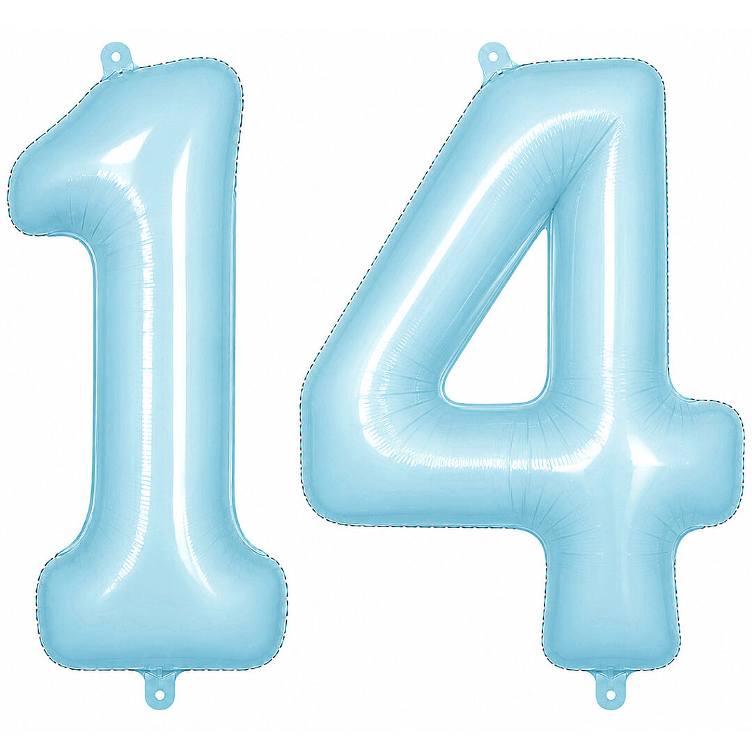 14 Rakam Folyo Balon Mavi Rengi (76 cm) 
