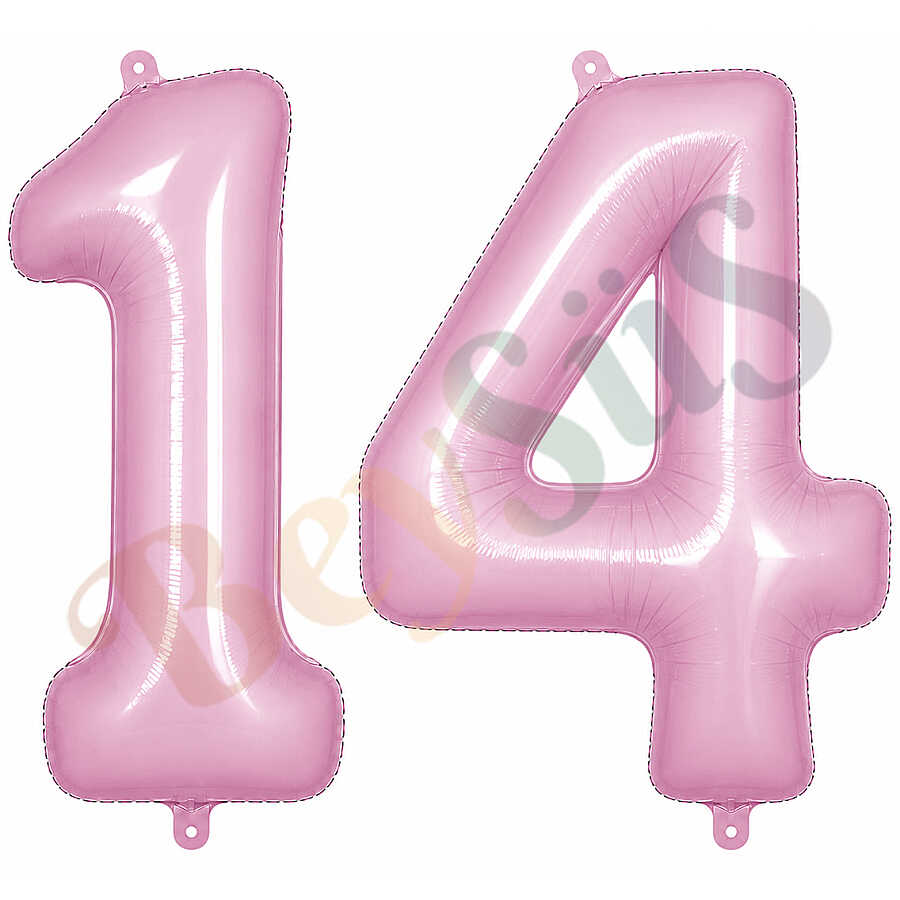 14 Rakam Folyo Balon pembe Rengi (76 cm)