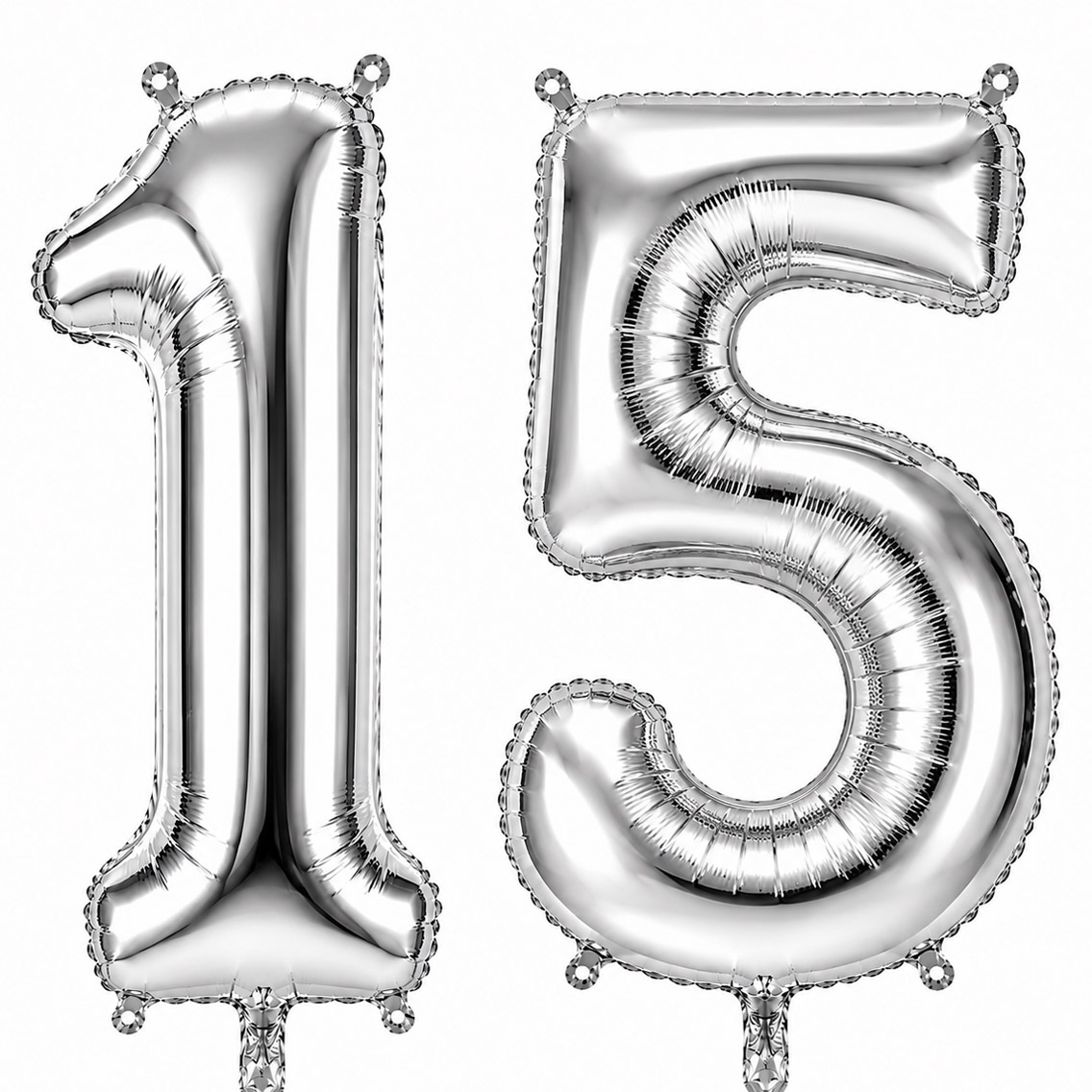 15 Rakam Folyo Balon Gümüş Rengi (76 cm)