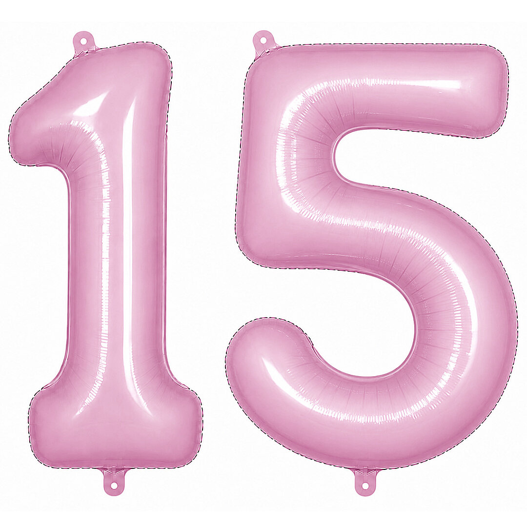 15 Rakam Folyo Balon pembe Rengi (76 cm) 