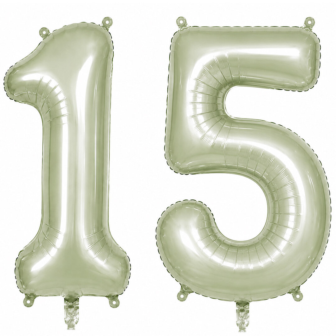 15 Rakam Folyo Balon Yeşil Rengi (76 cm) 