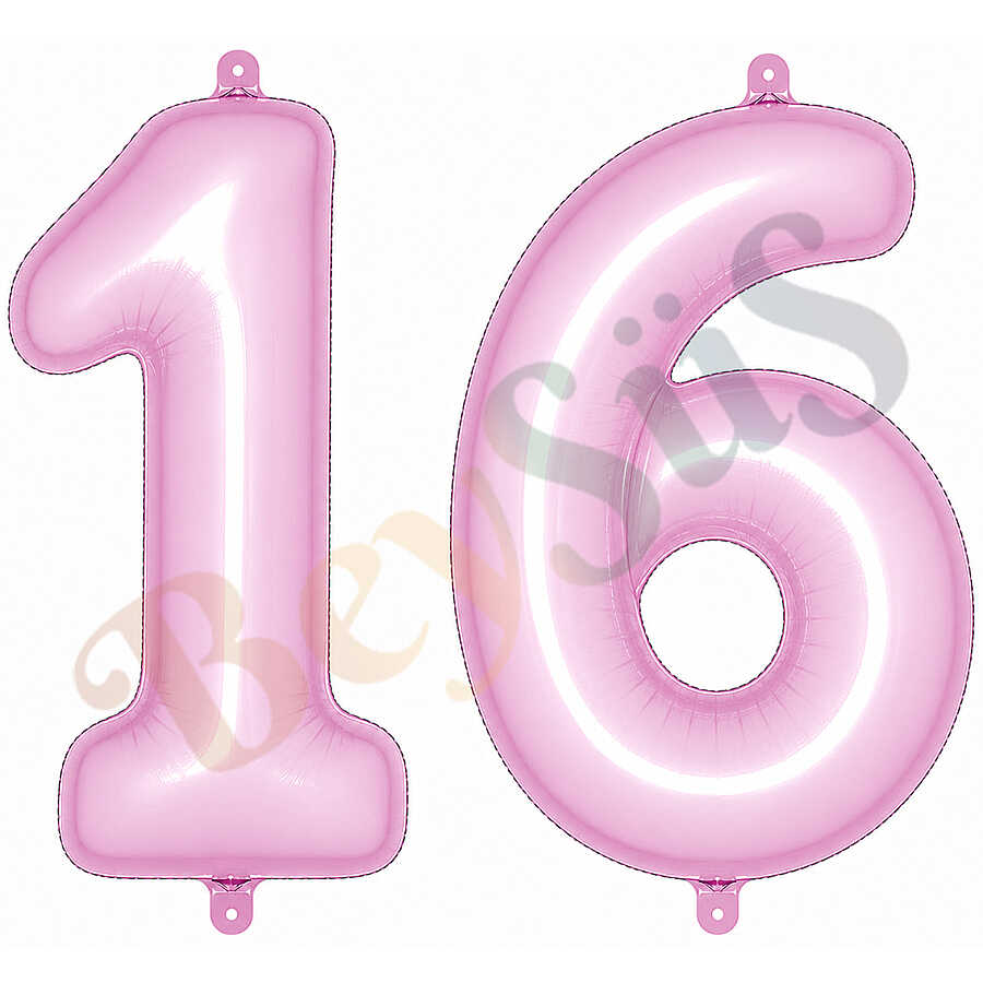 16 Rakam Folyo Balon pembe Rengi (76 cm)