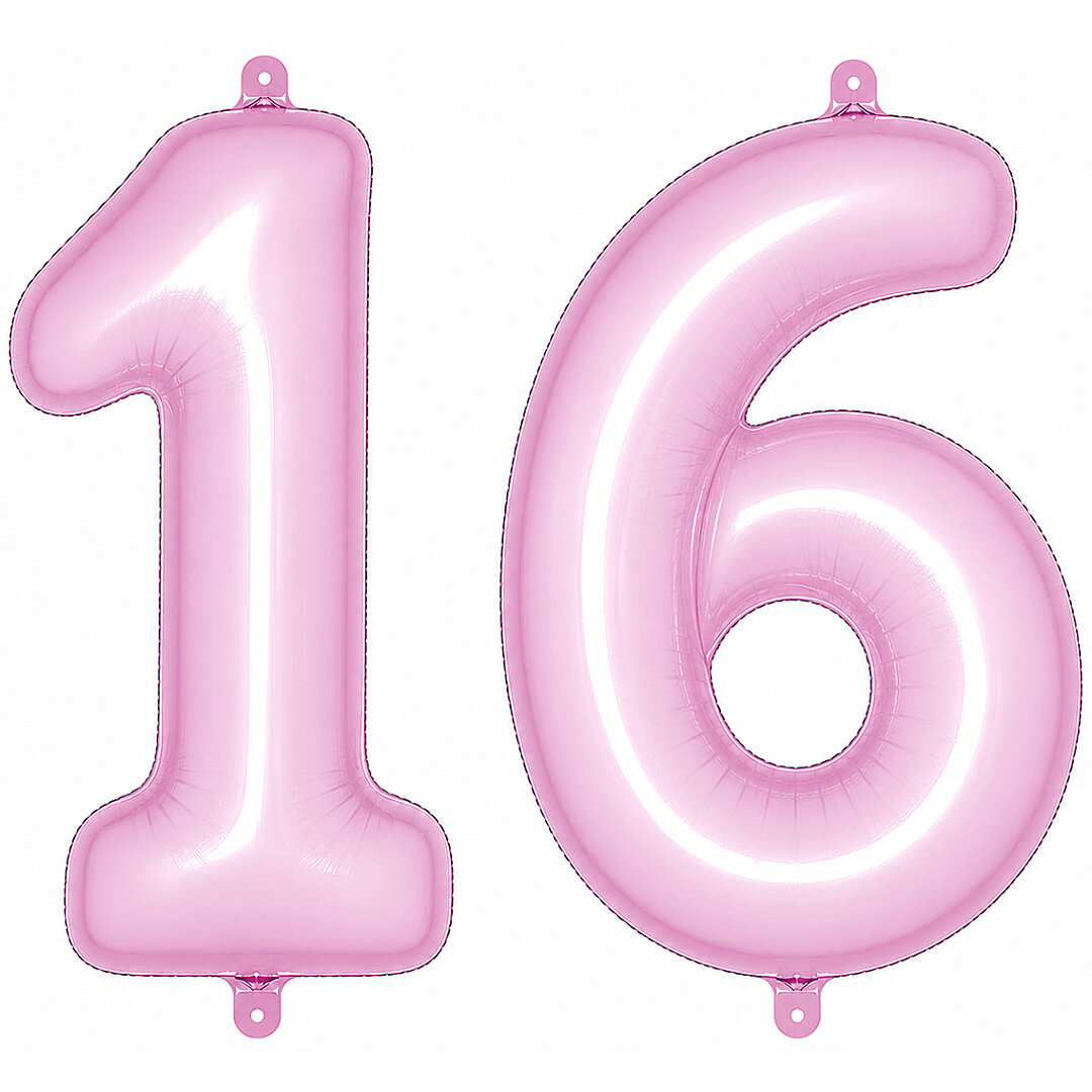 16 Rakam Folyo Balon pembe Rengi (76 cm) 
