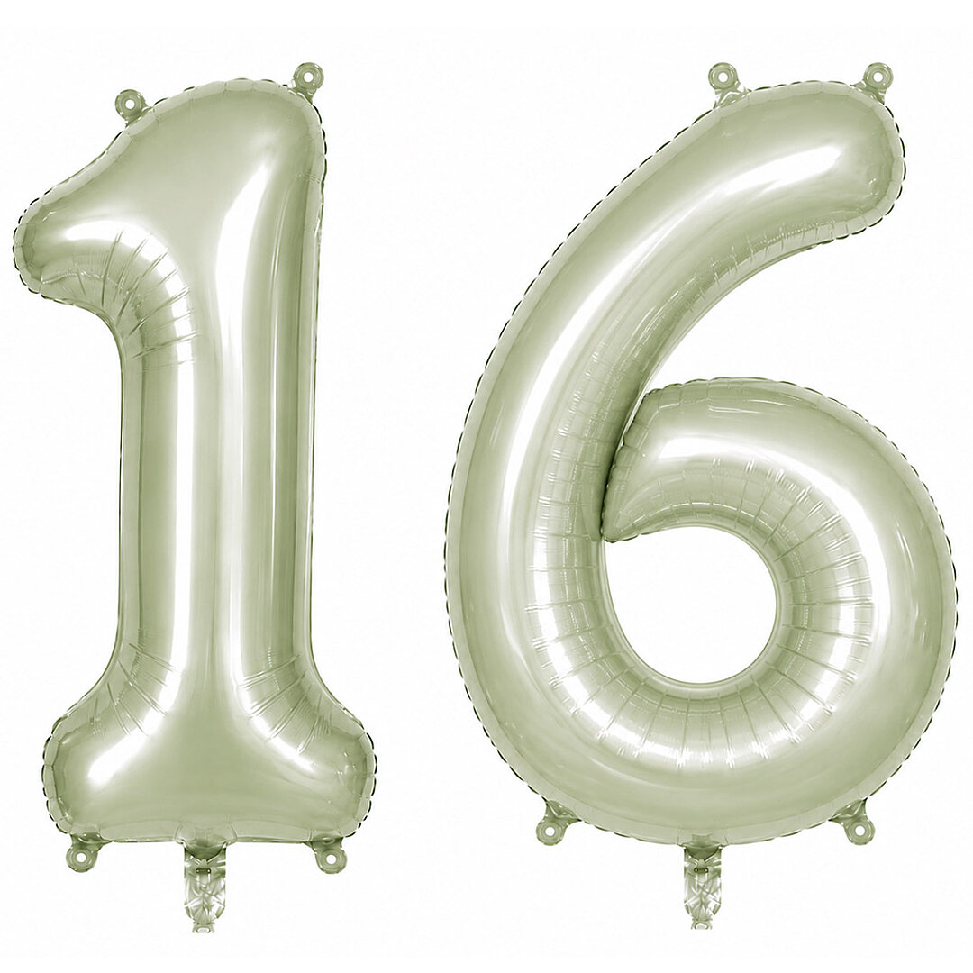 16 Rakam Folyo Balon Yeşil Rengi (76 cm) 