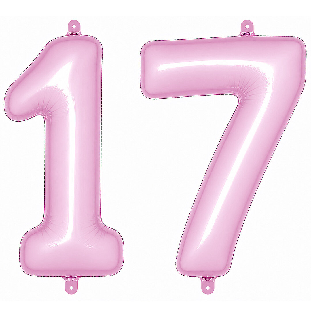 17 Rakam Folyo Balon pembe Rengi (76 cm) 