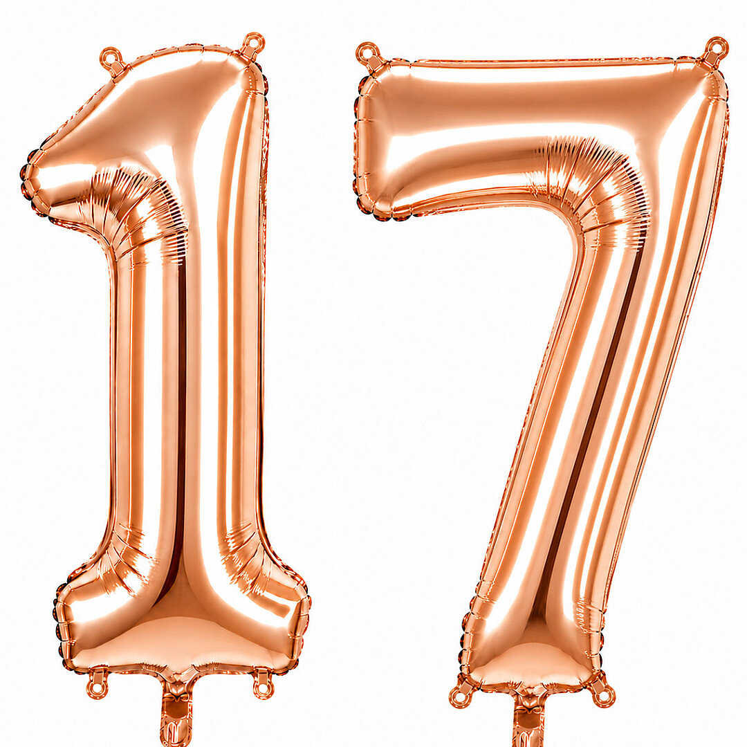 17 Rakam Folyo Balon Rose Gold Rengi (76 cm) 