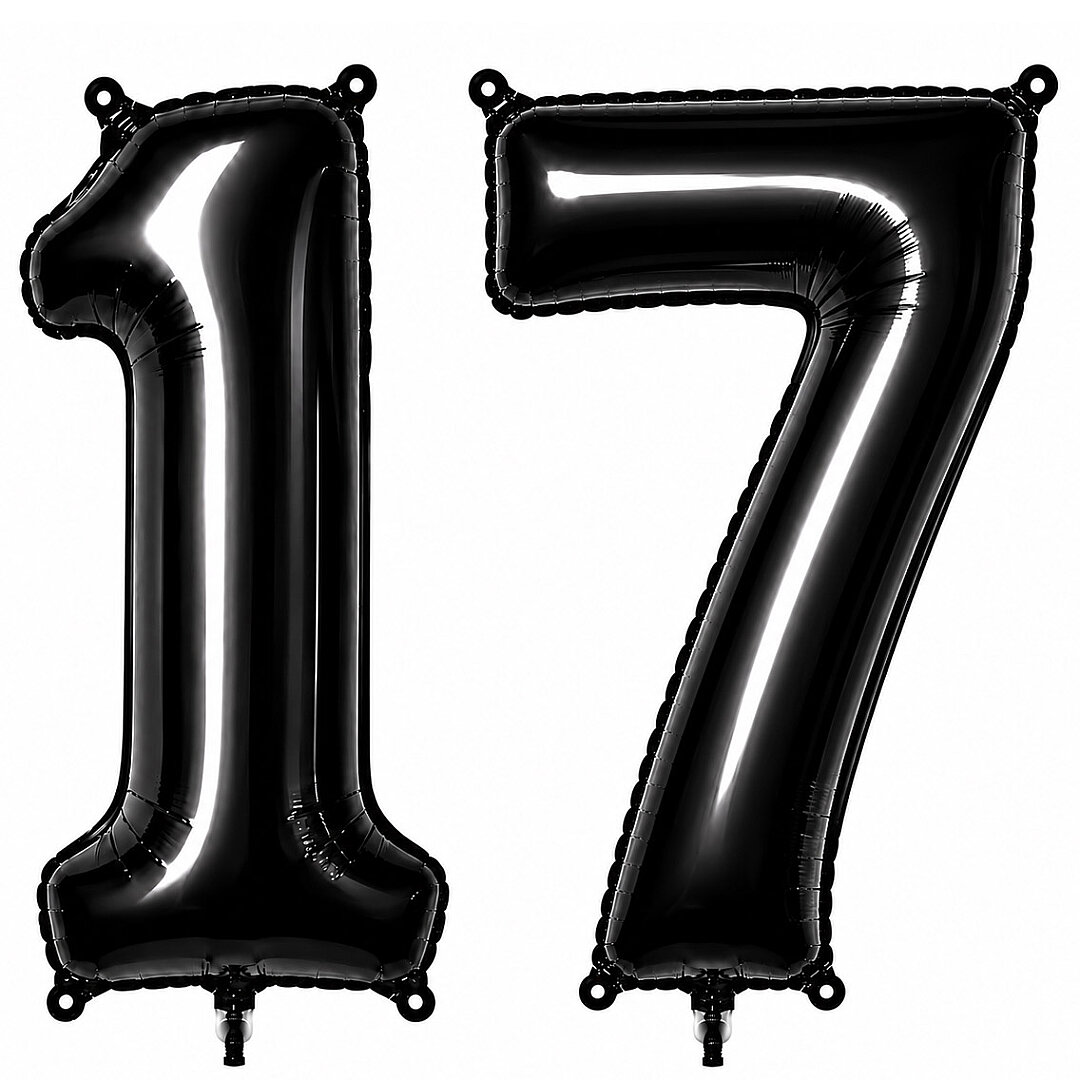 17 Rakam Folyo Balon Siyah Rengi (76 cm) 