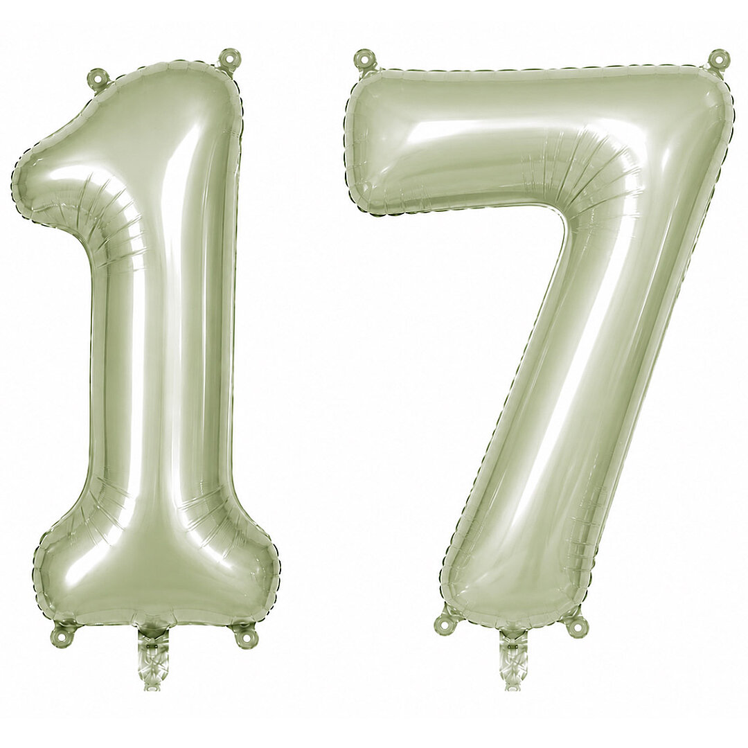 17 Rakam Folyo Balon Yeşil Rengi (76 cm) 