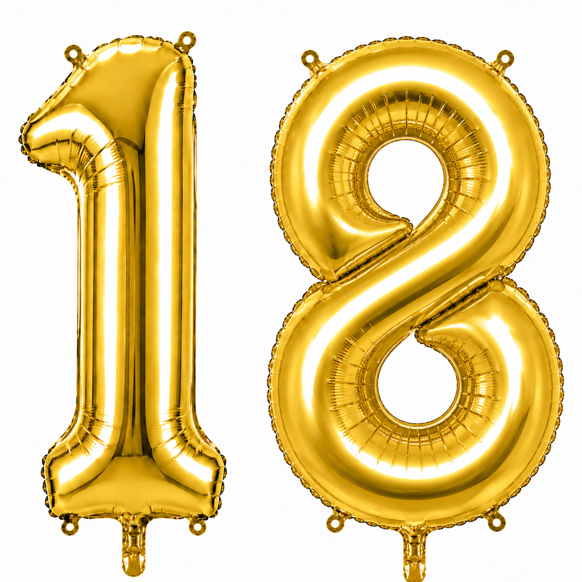 18 Rakam Folyo Balon Altın Rengi (76 cm)
