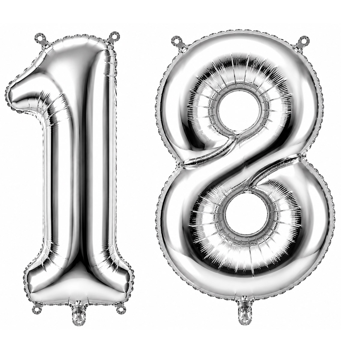 18 Rakam Folyo Balon Gümüş Rengi (100 cm)