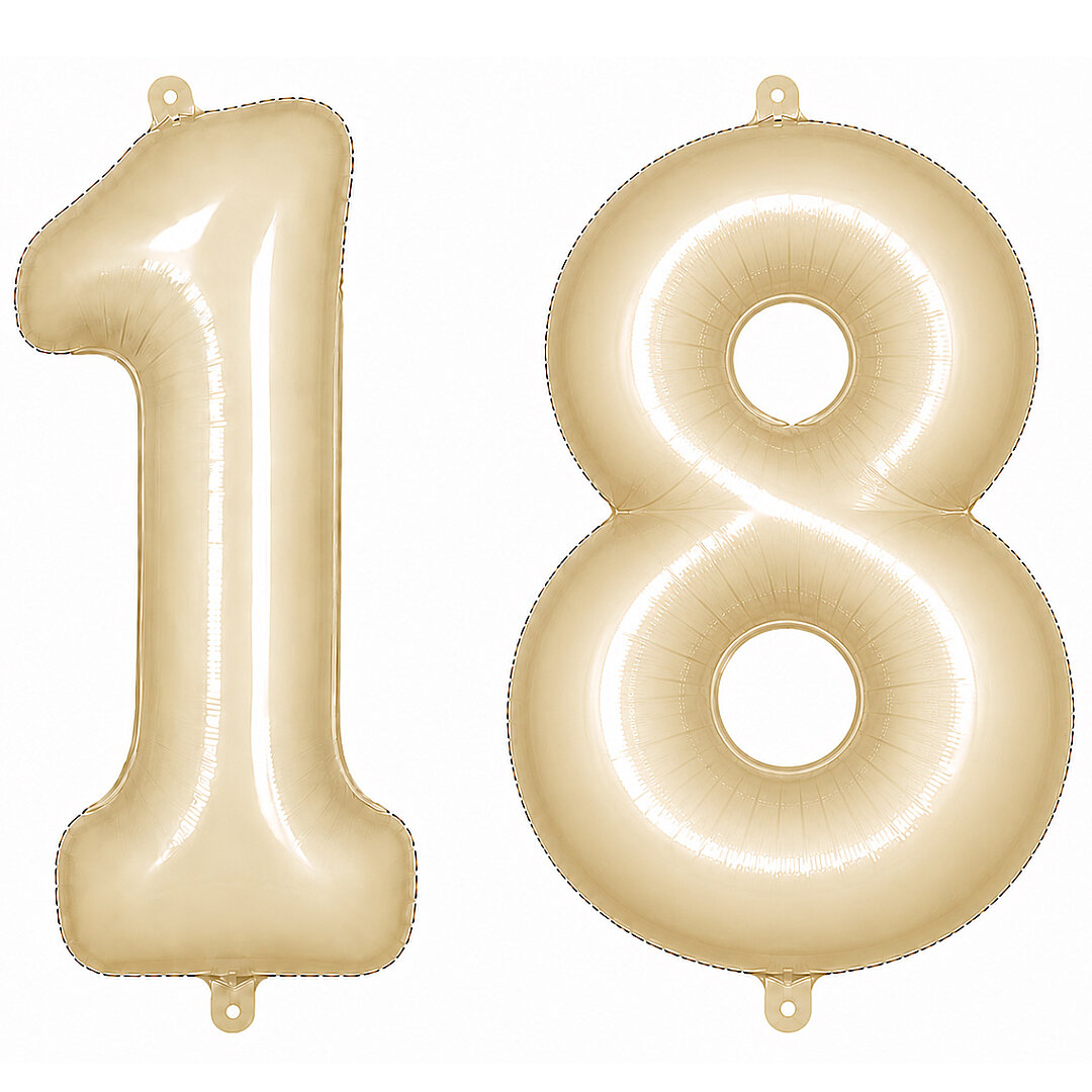 18 Rakam Folyo Balon krem Rengi (76 cm) 