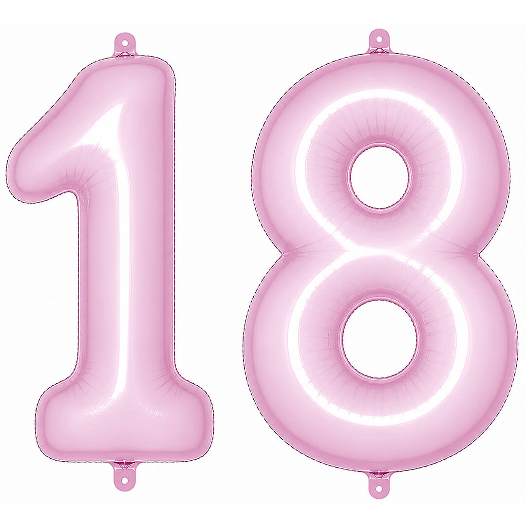 18 Rakam Folyo Balon pembe Rengi (76 cm) 