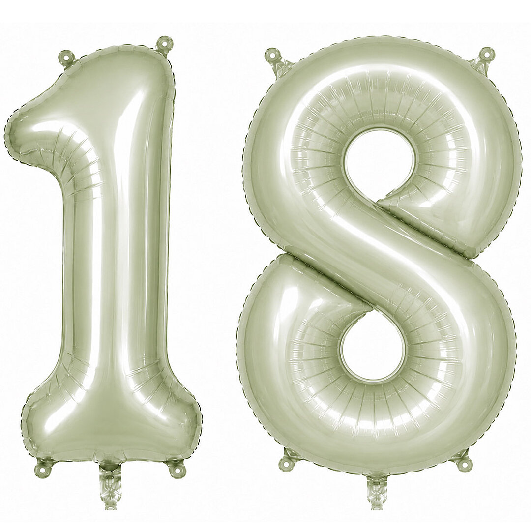 18 Rakam Folyo Balon Yeşil Rengi (76 cm) 