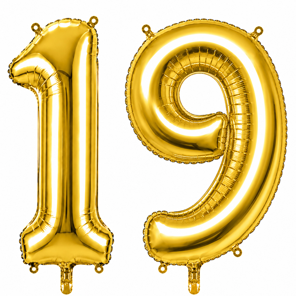 19 Rakam Folyo Balon Altın Rengi (76 cm)