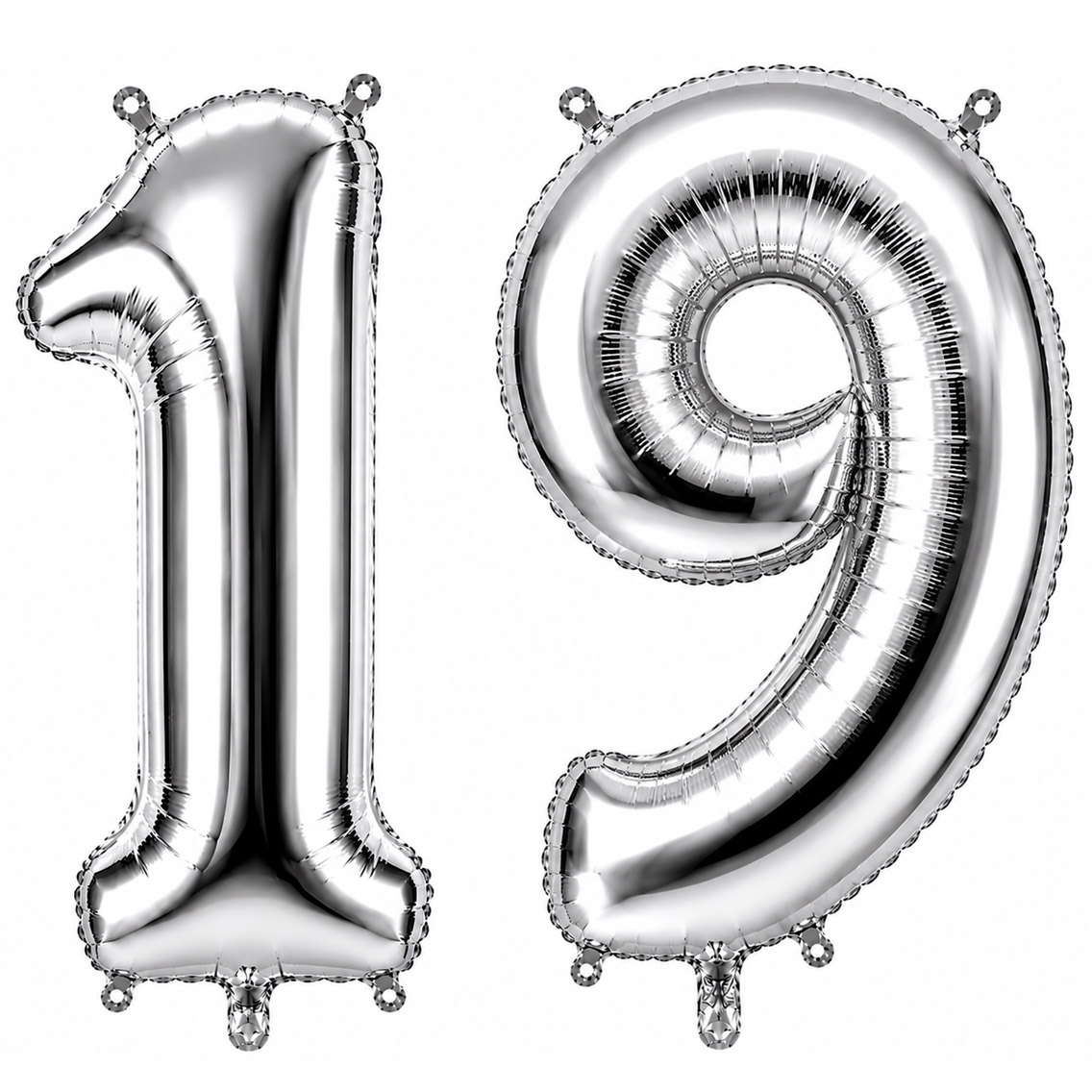 19 Rakam Folyo Balon Gümüş Rengi (36 cm)