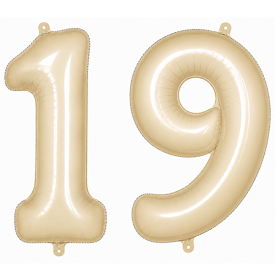 19 Rakam Folyo Balon krem Rengi (76 cm) 