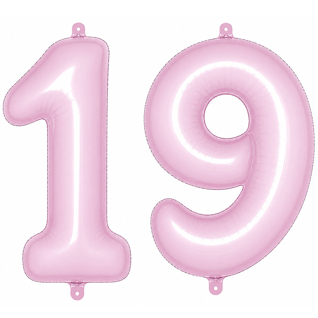 19 Rakam Folyo Balon pembe Rengi (76 cm) 