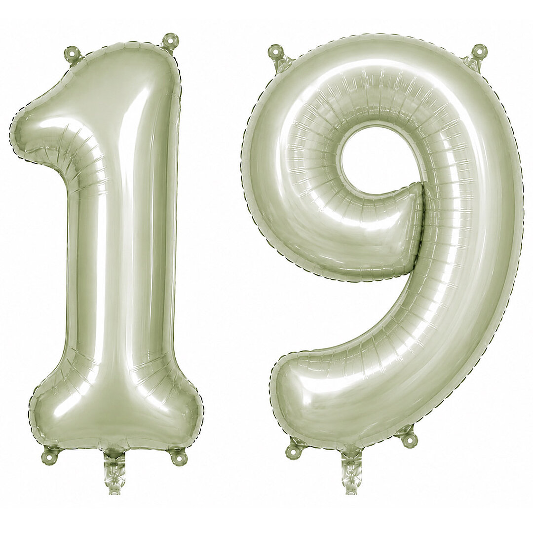 19 Rakam Folyo Balon Yeşil Rengi (76 cm) 