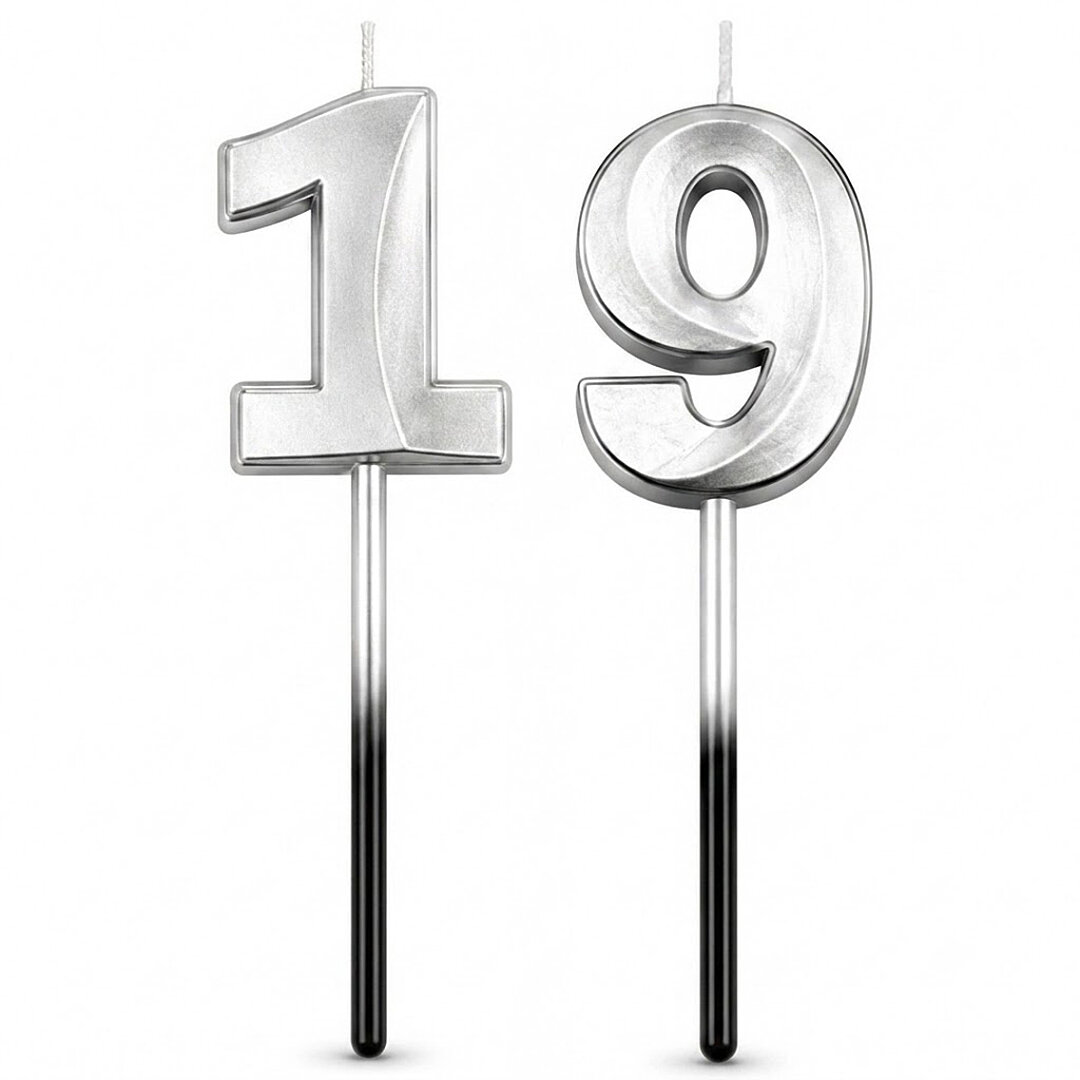 19 Rakam Mum Gümüş 