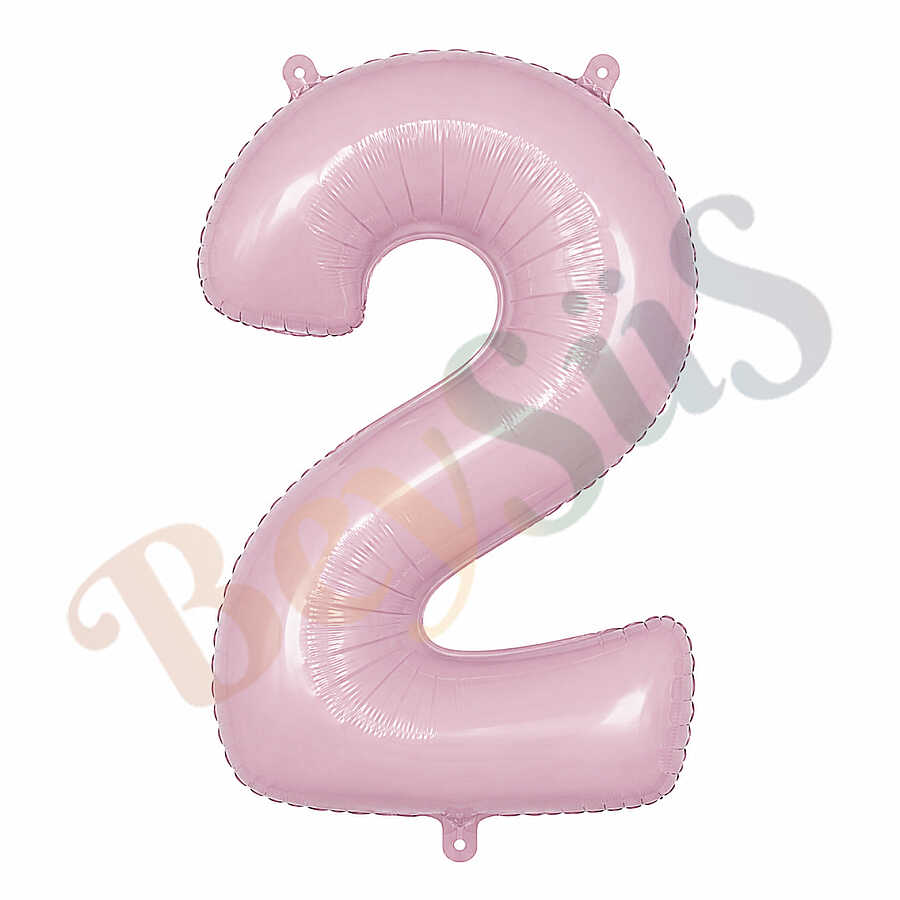 2 Rakam Folyo Balon pembe Rengi (76 cm)