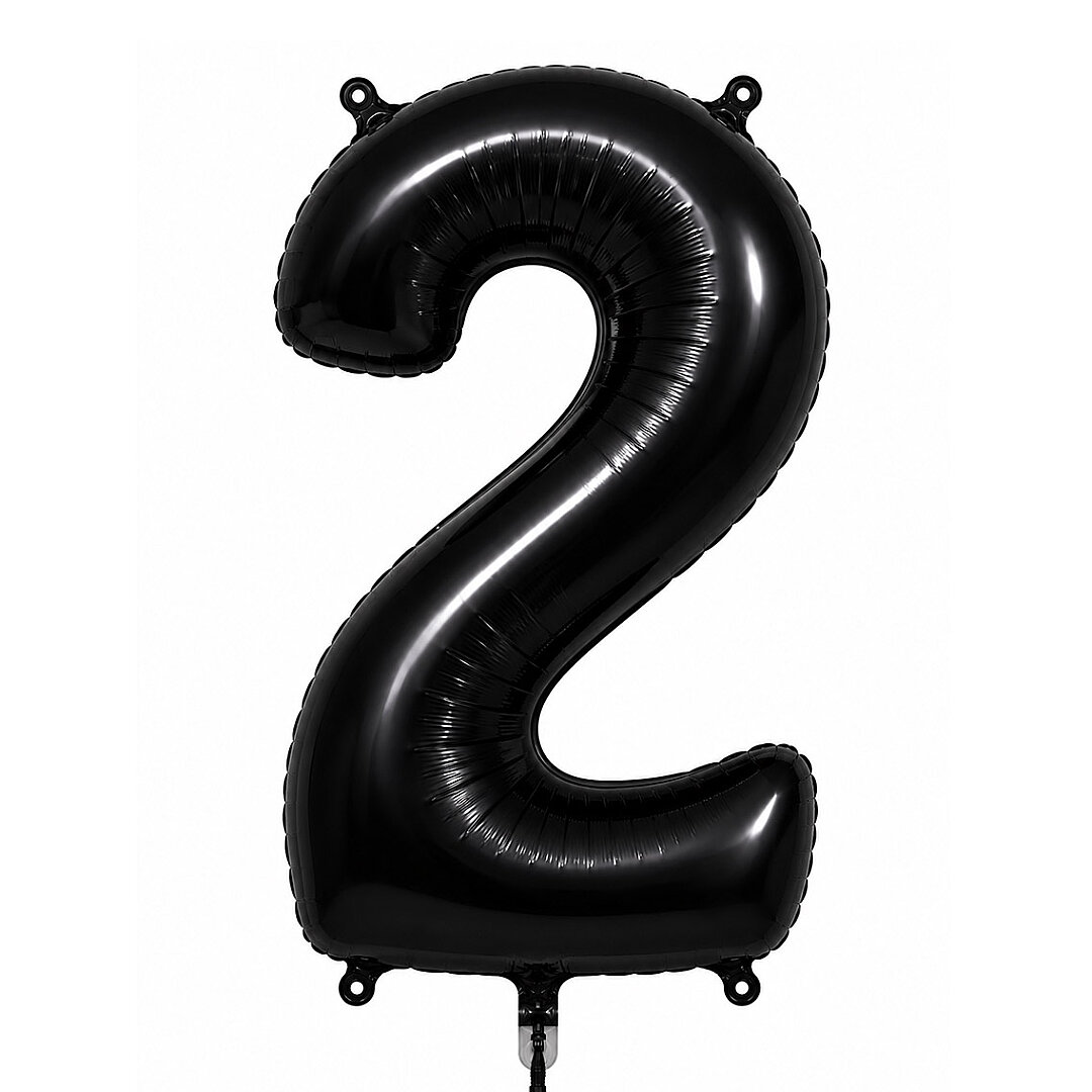 2 Rakam Folyo Balon Siyah Rengi (76 cm) 